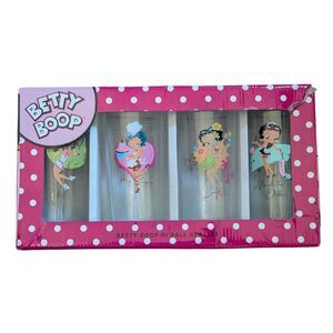 Betty Boop Vintage Hi Ball Glasses Set of 4 TMD Holdings Retro Kitsch Barware
